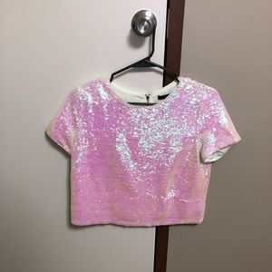 Crop sparkle shirt!
